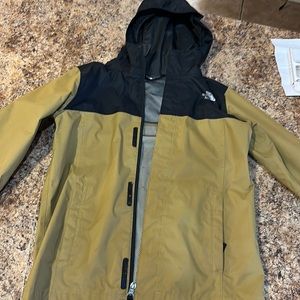 Khaki boys northface jacket medium 10/12
